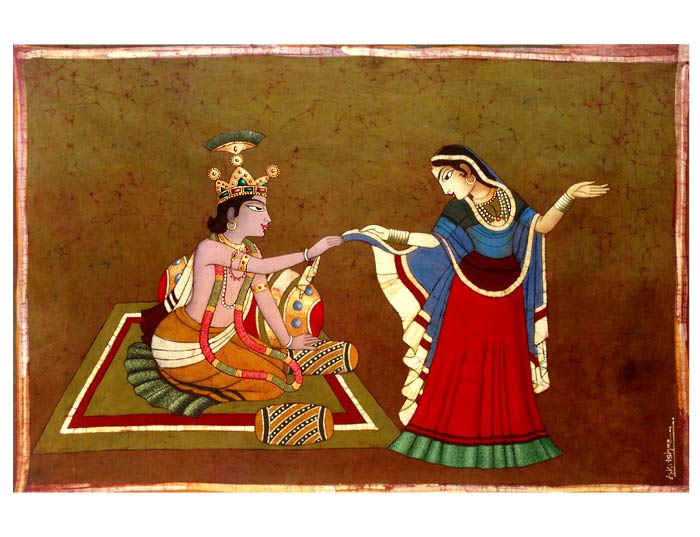 Krishna's Beloved - Batik Painting