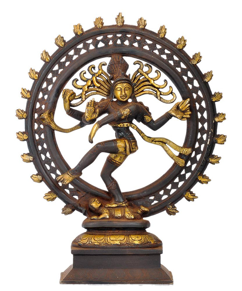 God of Dance Nataraj Shiva - Antiquated Brass Statue 13"