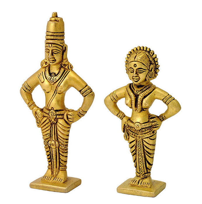 Lord Vitthal and Rukmini - Brass Idols