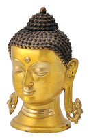 Buddha Head - Brass Statuette