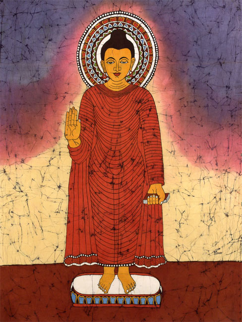 Standing Buddha-Indian Batik Painting
