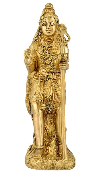 Ascetic Lord Shiva Brass Sculpture 11"