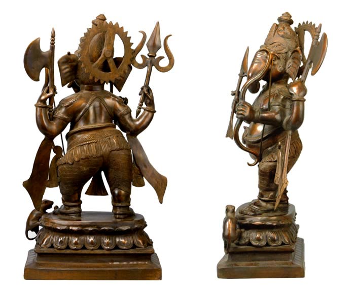 Ganesha The Spiritual Warrior - Large Brass Statue