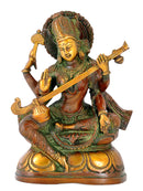 Goddess Saraswati Mata - Brass Statue