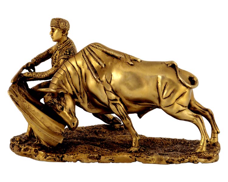 The Bull Fighter - Brass Statuette