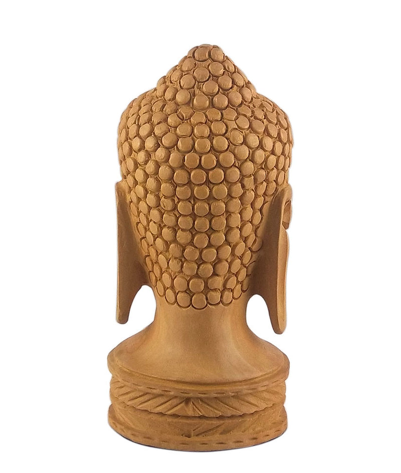 Gautam Buddha Carved Wooden Head