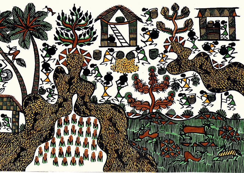 Dance of Warli People - Warli Painting