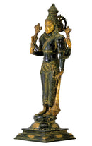 Sri Narayan Brass Sculpture in Old Finish