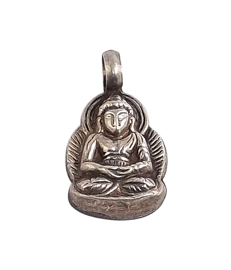 Meditating Buddha Silver Pendant