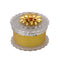Round Glass Jewelry Box with Golden Flower
