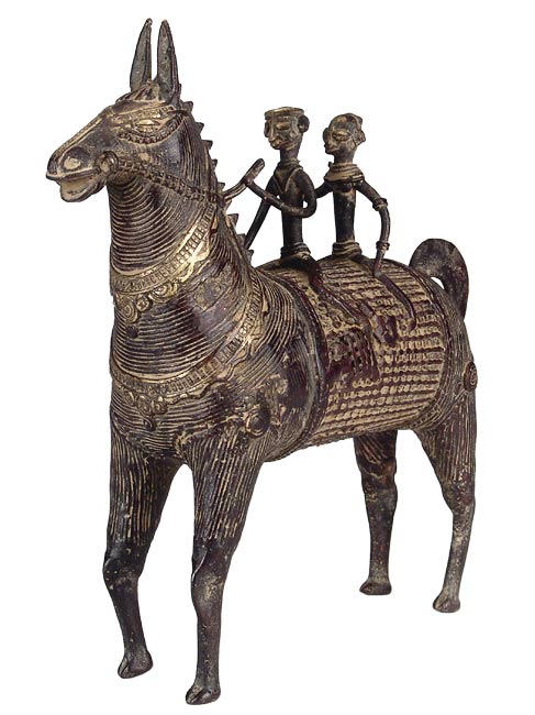 Tribal Horse Riders - Dhokra Sculpture