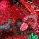Folk Tapestry of Gujarat - Cascading Crimson