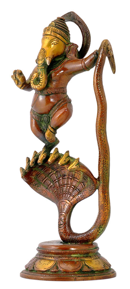 Lord Ganesha The Remover Obstacles - Brass Statuette 11.50"