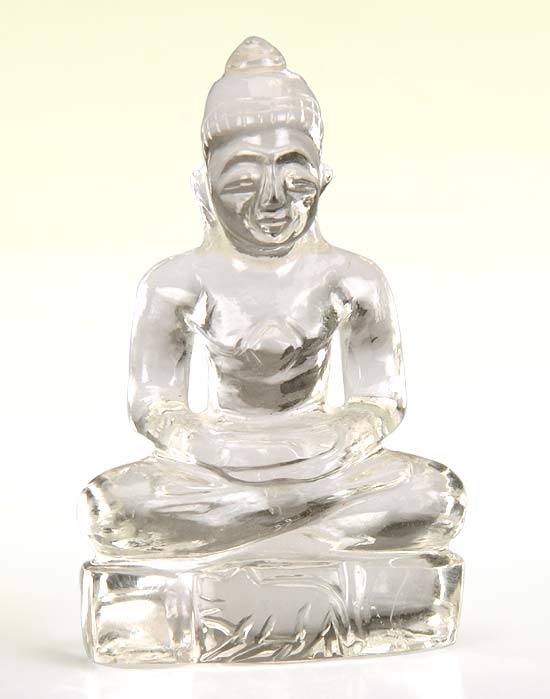 Lord Mahaveer Swami Small Statue - Quartz Crystal