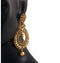 Gold Plated Crystal White Stone Studdede Wedding Earrings
