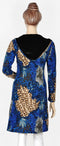 Blue Printed Velvet Top