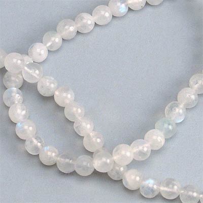 Lunar Power - Rainbow Moonstone Mala 28"L