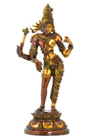 Ardhanarishwar Lord Shiva - Golden and Copper Finishing Brass Statue
