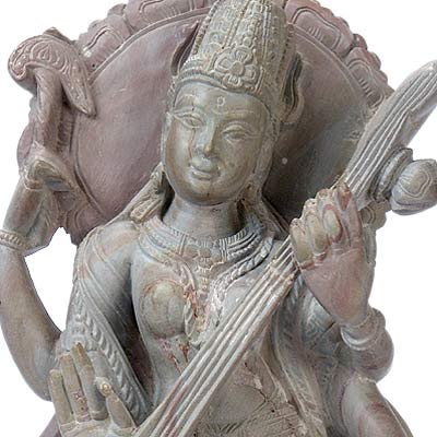 Veena Vadini Saraswati - Stone Statue