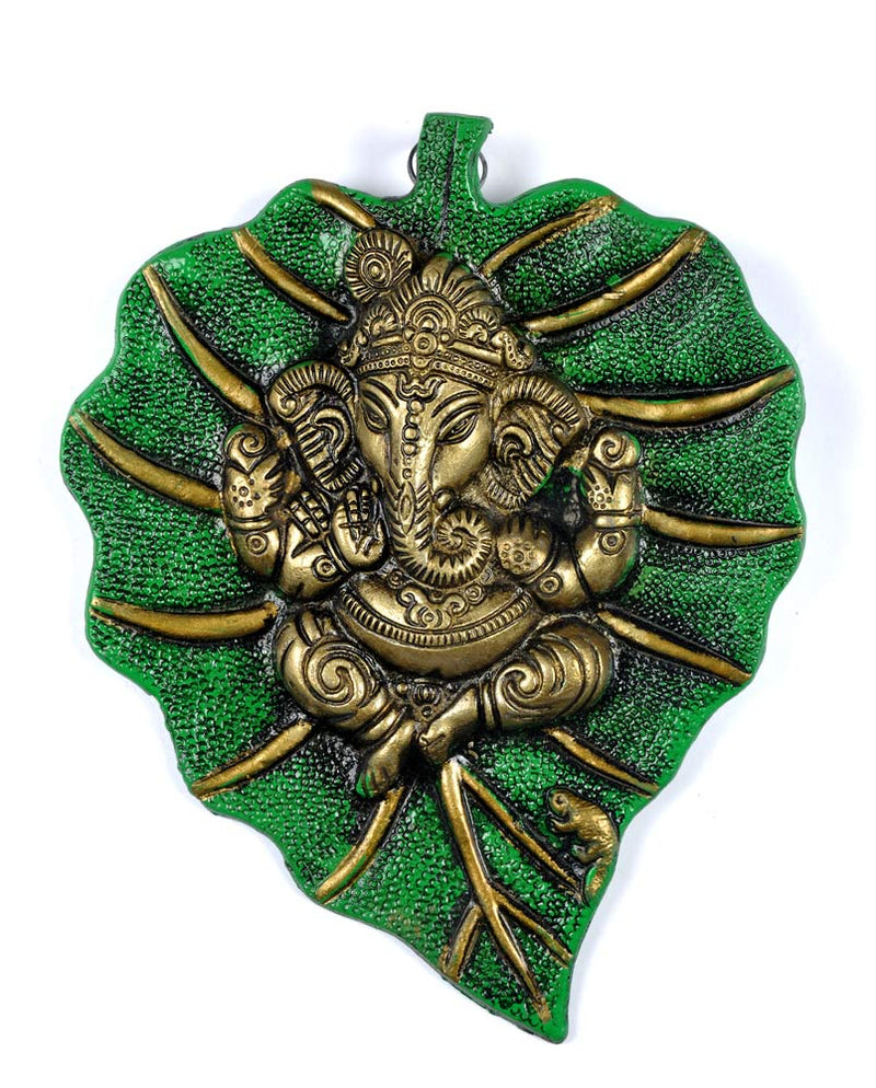 Leaf Ganesha - Decorative Wall Hanging 8"