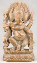 Fluting Ganesha - Stone Sculpture