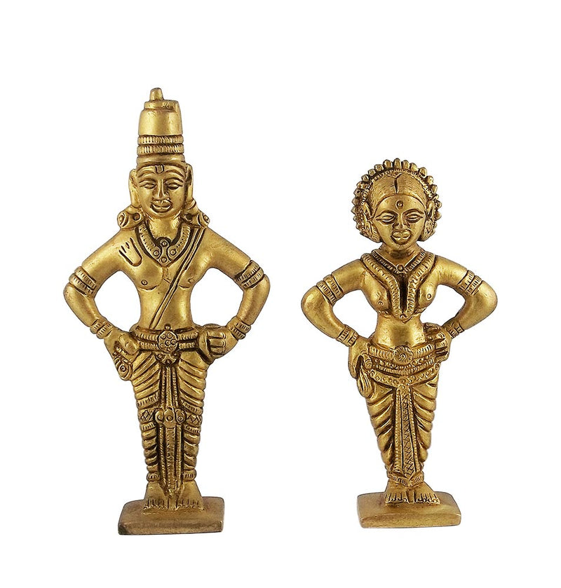Lord Vitthal and Rukmini - Brass Idols