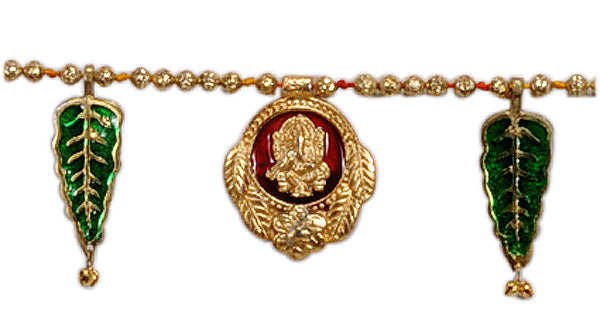 Metal Shubh Laabh Ganesha Toran Door Hanging Puja Decor