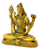 Mediating Lord Shiva Shankar Brass Sculpture 8"