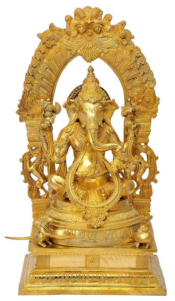 Lord Ganpati Maharaj Brass Statue