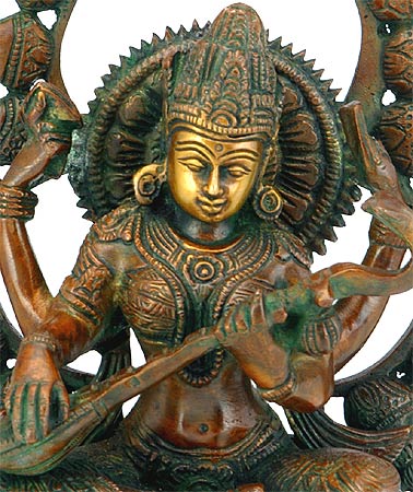 Goddess Saraswati - Fine Brass Sculpture