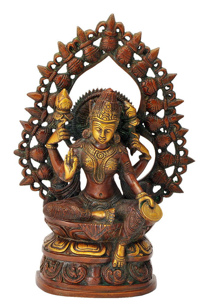 Lakshmi Ma Seated on Throne 10.50"