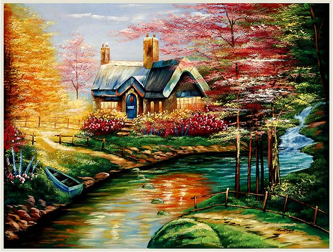 Dream Home - Silk Painting