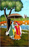 Radha Krishna on the Bank of Yamuna - Batik Painting