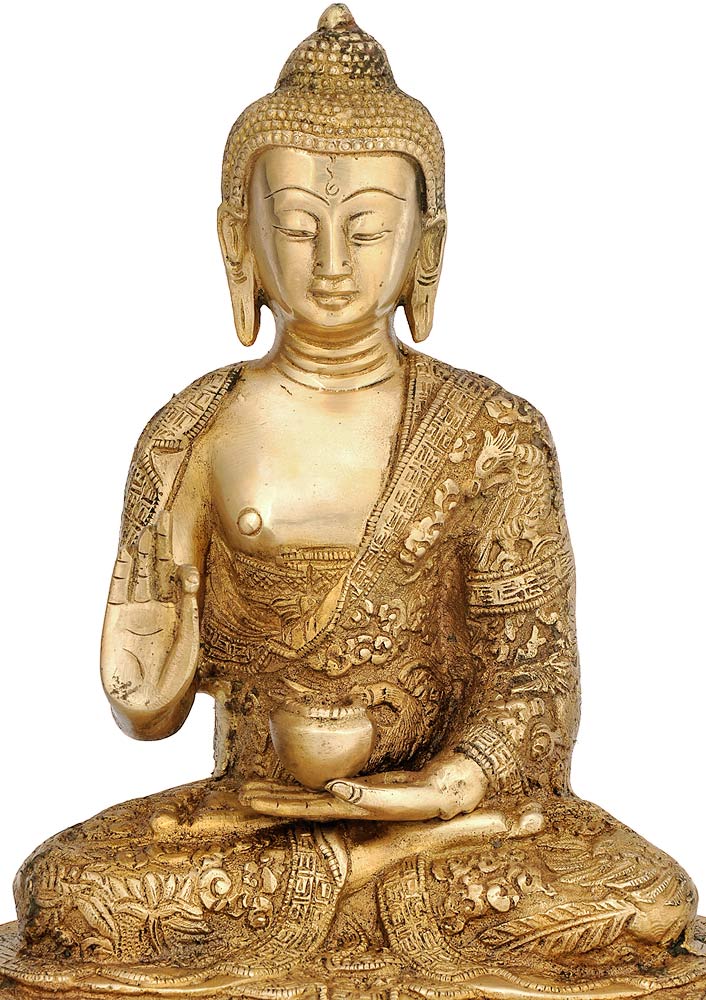 Shakyamuni Buddha with Carved Robe 10.50"