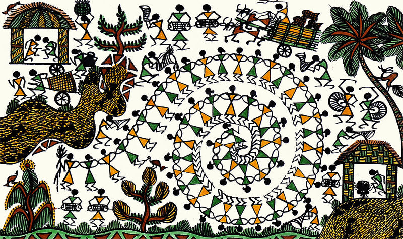 Dance of Warli People - Warli Painting
