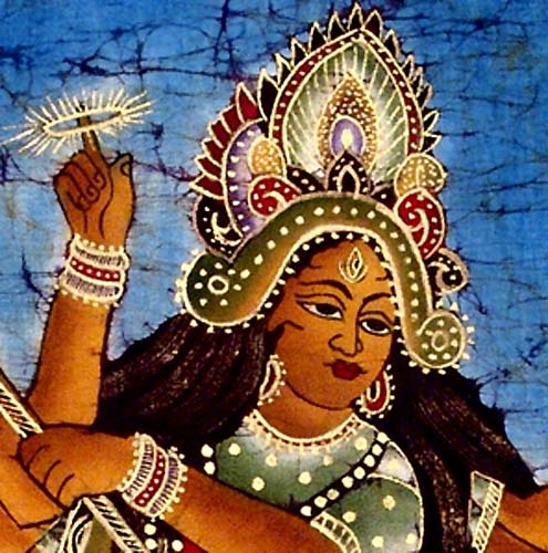 When Durga became Angry - Batik Painting