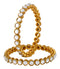 White Kundan Stone Gold Plated Bangles Set For Women and Girls