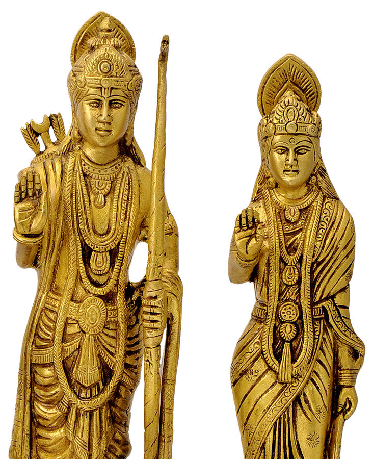 Brass Sri Rama Darbar Set in Golden Finish