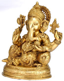 Resting Ganapati - Brass Sculpture