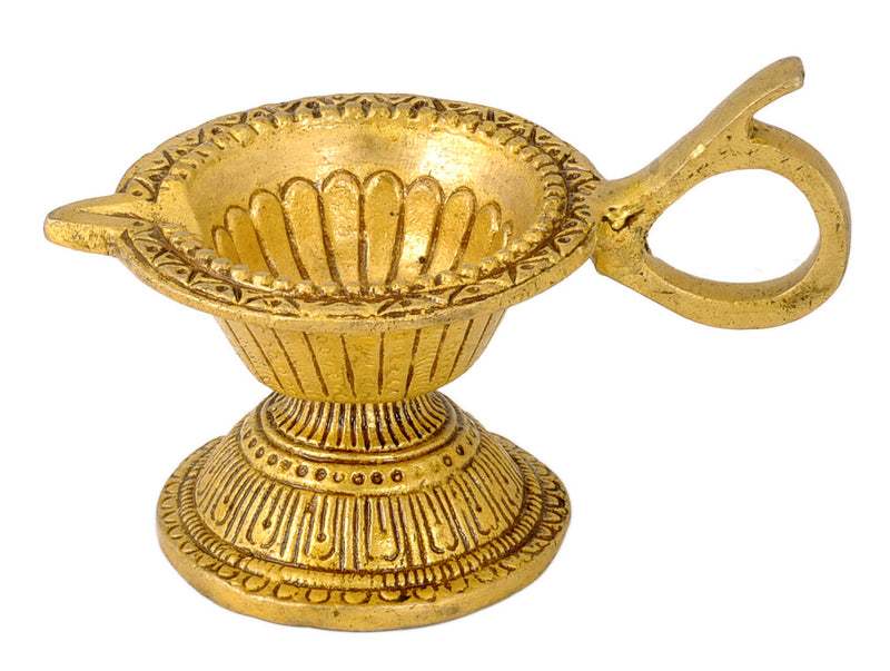 Brass Puja Diya with Handle