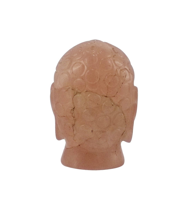 Lord Buddha Rose Quartz Gemstone Carving 2.25"