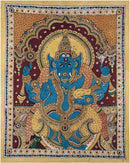 Seated Vinayaka - Cotton Kalamkari Painting 45"