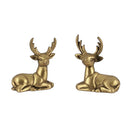 Seated Deer - Set of 2 Brass Statues 2.50"
