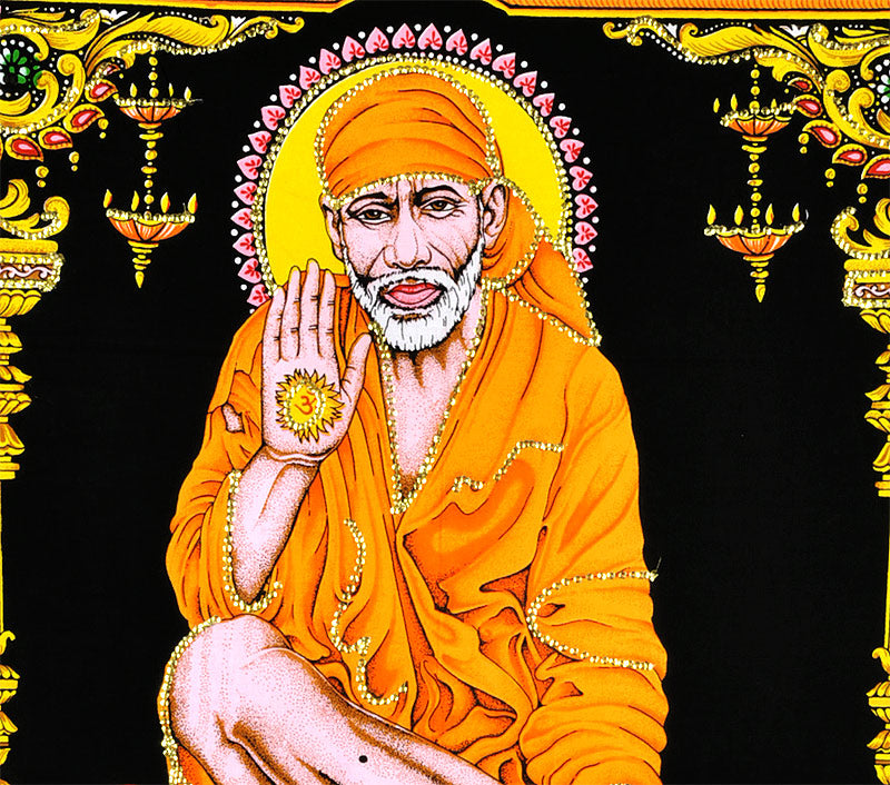 Lord Shirdi Sai Baba Cotton Tapestry