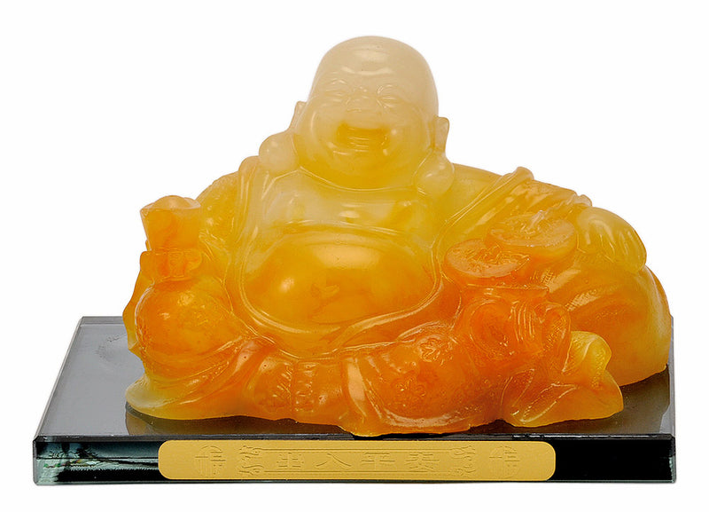 Seated Laughing Buddha Resin Statue