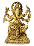 Ganesh Seated on His Vahana Mooshika 6"