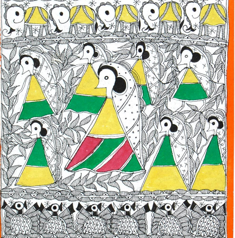 Madhubani Folk Painting 'Unity in Nature'