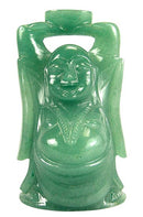 'In Deep Joy' Laughing Buddha - Green Aventurine Statue 3.25"