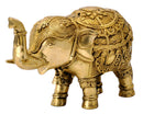 Decorative Brass Elephant with Upraised Trunk