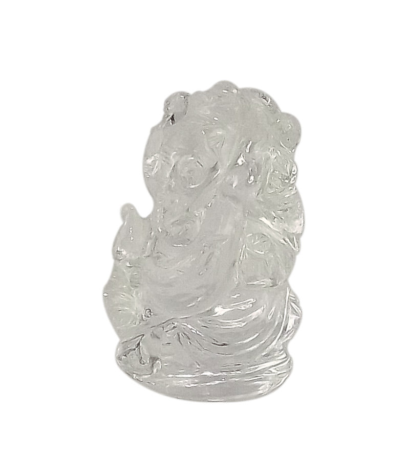 Quartz Crystal Statue of Lord Mangal Murti Ganesha 1.50"